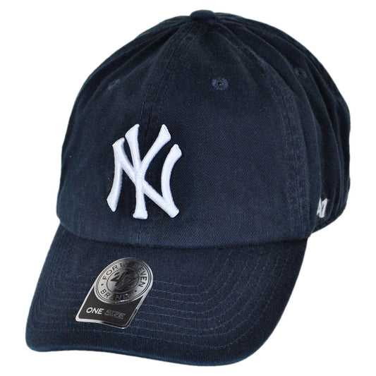 47 Brand | New York Yankees MLB Clean Up Strapback Baseball Cap Dad Hat | 203142 | lead | NAVY/WHITE