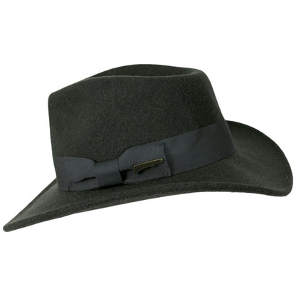 Indiana Jones | Officially Licensed Timary Crushable ProvatoKnit Safari Fedora Hat | 130466 | profile | OLIVE GREEN