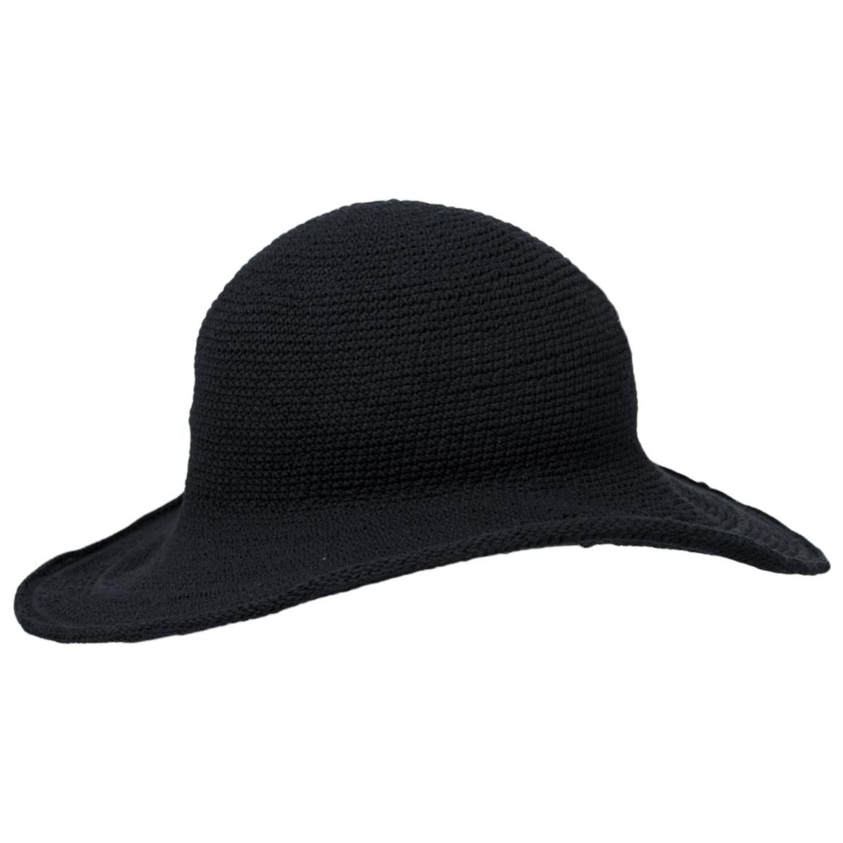 San Diego Hat Company | Bali Cotton Crochet Sun Hat  | 108934 | profile | BLACK