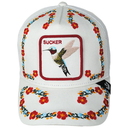 Goorin Bros | Sucker Floral Mesh Trucker Snapback Baseball Cap | 200696 | front | WHITE