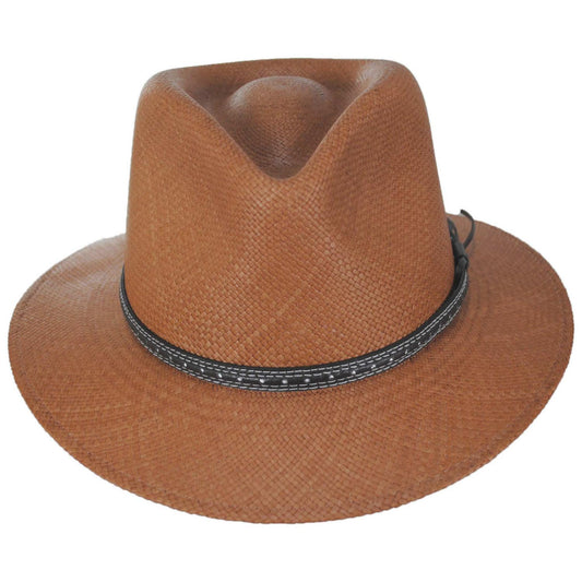 Bailey 1922 | Atwood Panama Straw Safari Fedora Hat | 127933 | front | SIENNA