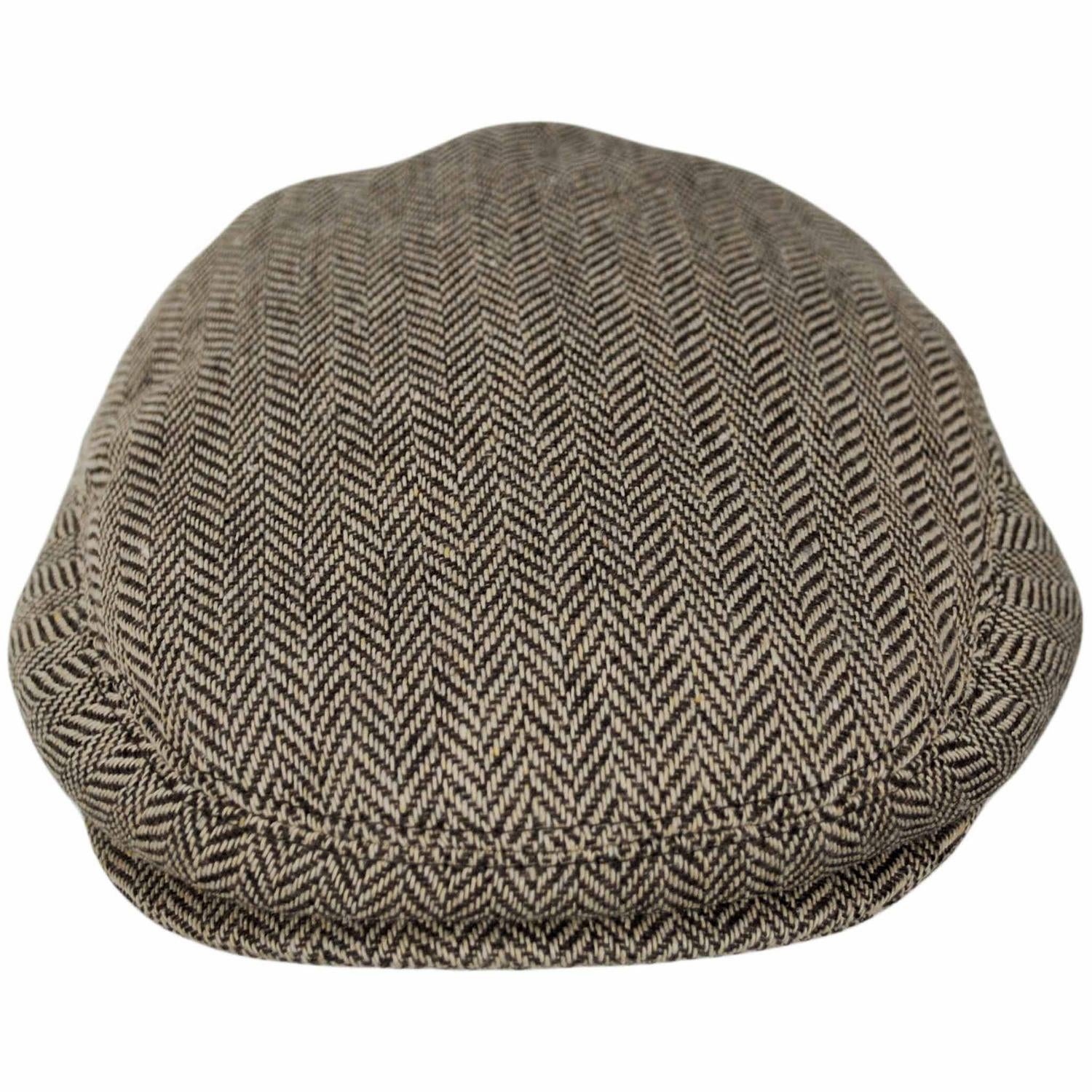 Jaxon Hats | Baby Herringbone Wool Blend Ivy Cap | 512111 | front | BROWN
