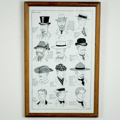 Village Hat Shop | Vintage History of Hats Framed Mystery Print | HISTOFHATS1 | profile | ASSORTED