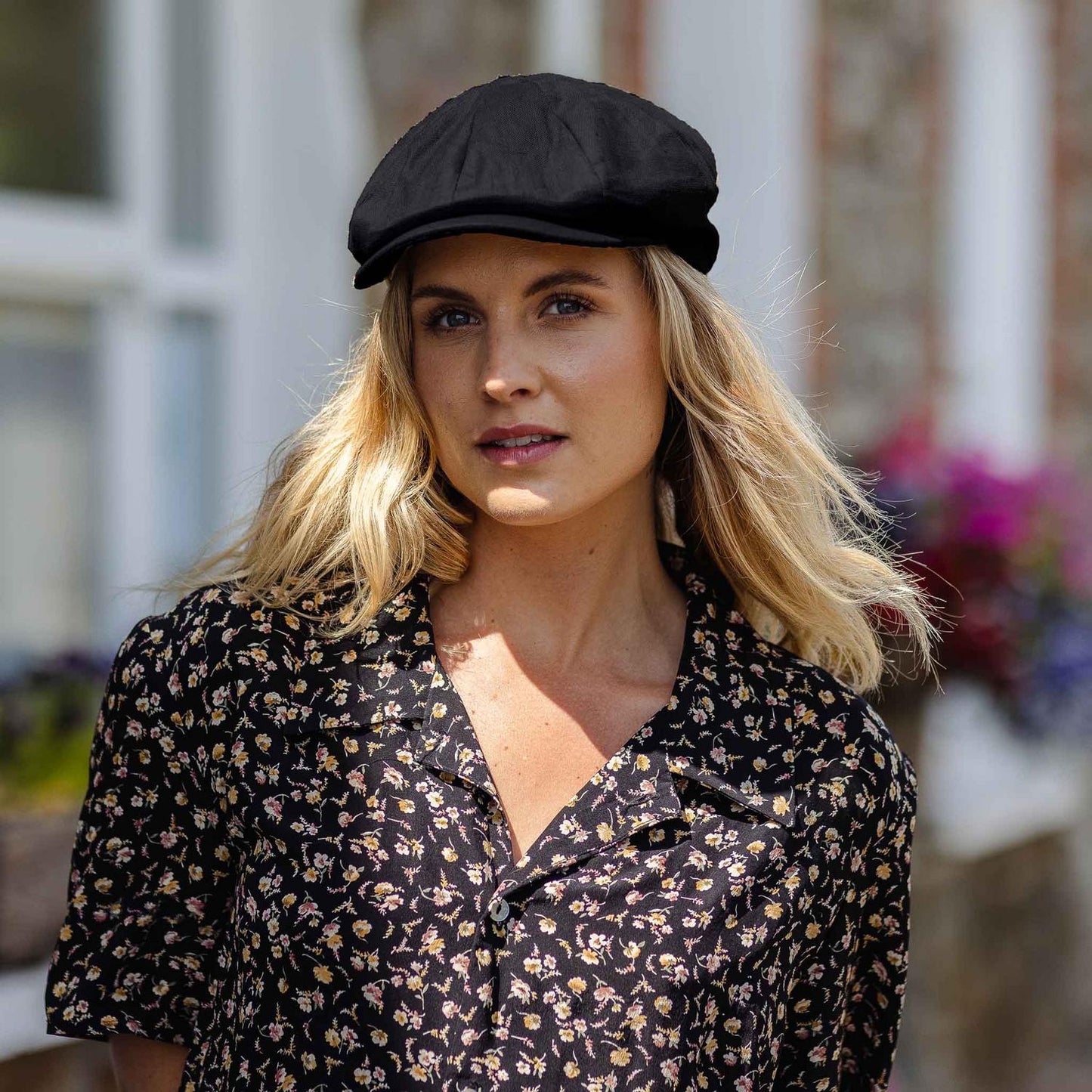 Jaxon Hats | Linen and Cotton Newsboy Cap | 167774 | lsfone | BLACK