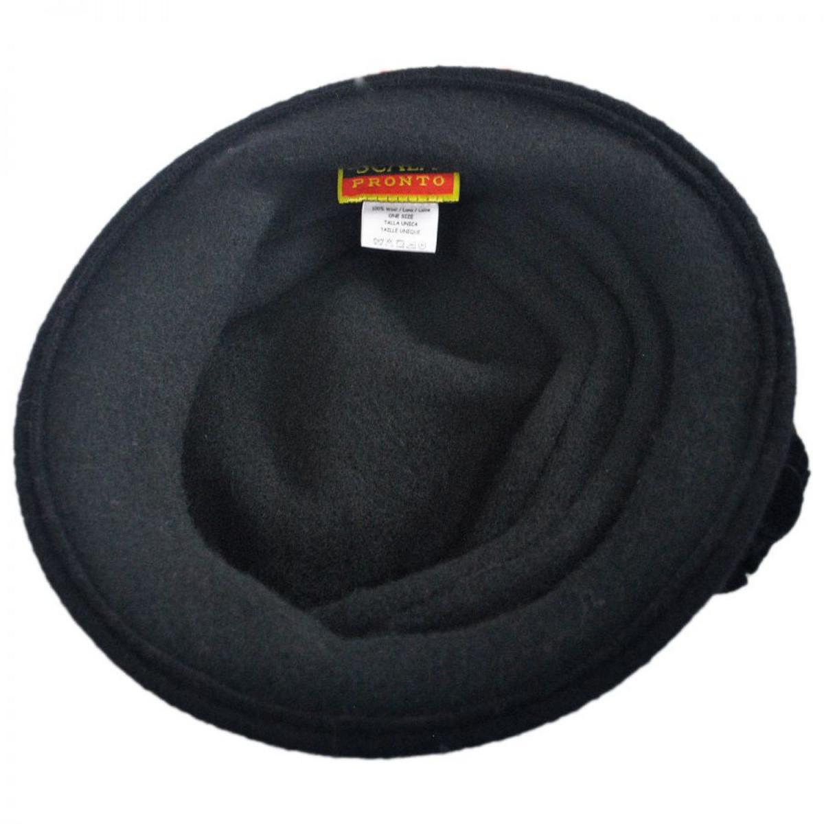 Scala | Boiled Wool Cloche Hat | 106306 | under | BLACK