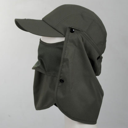 Kangol | Multi-Utility Neck-Flap Mask Strapback Baseball Cap | 201136 | front | DARK OLIVE