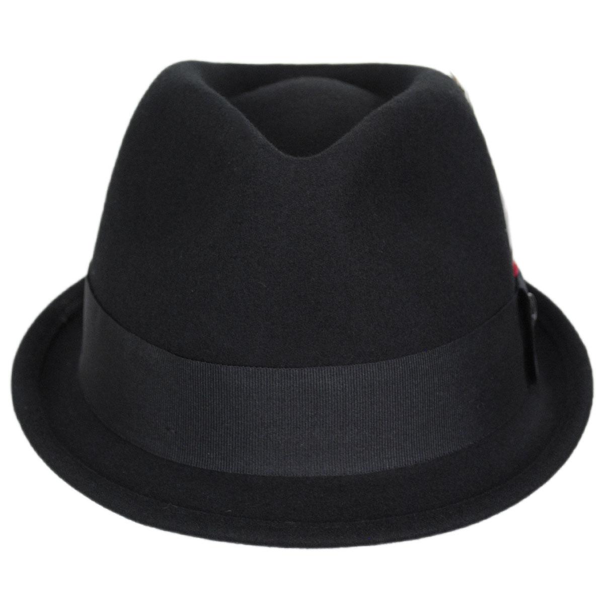 Jaxon Hats | Wholesale Dekker Crushable Wool Felt Trilby Fedora Hat B2B Pre-Pack | B2B135005 | front | BLACK