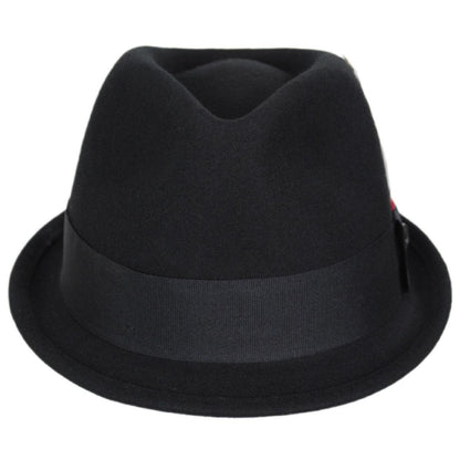 Jaxon Hats | Wholesale Dekker Crushable Wool Felt Trilby Fedora Hat B2B Pre-Pack | B2B135005 | front | BLACK