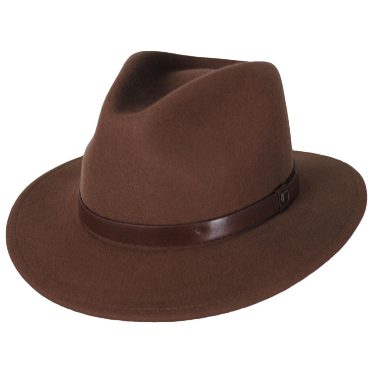 BRIXTON HATS | Messer Wool Felt Fedora Hat - Sepia | 123909SEP | lead | SEPIA