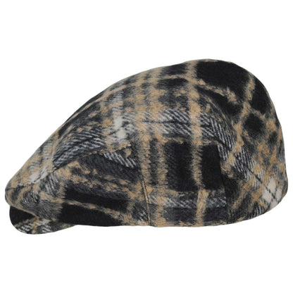 BRIXTON HATS | Century Barrel Brushed Flannel Plaid Ivy Cap | 161587 | profile | NAVY/SAND/CREAM