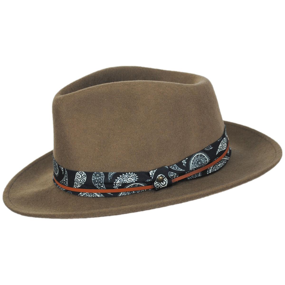 Bigalli | Lash Wool Felt Fedora Hat | 131441 | profile | KHAKI