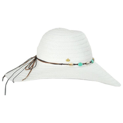Cappelli | Dover Toyo Braid Swinger Sun Hat | 101260 | profile | WHITE