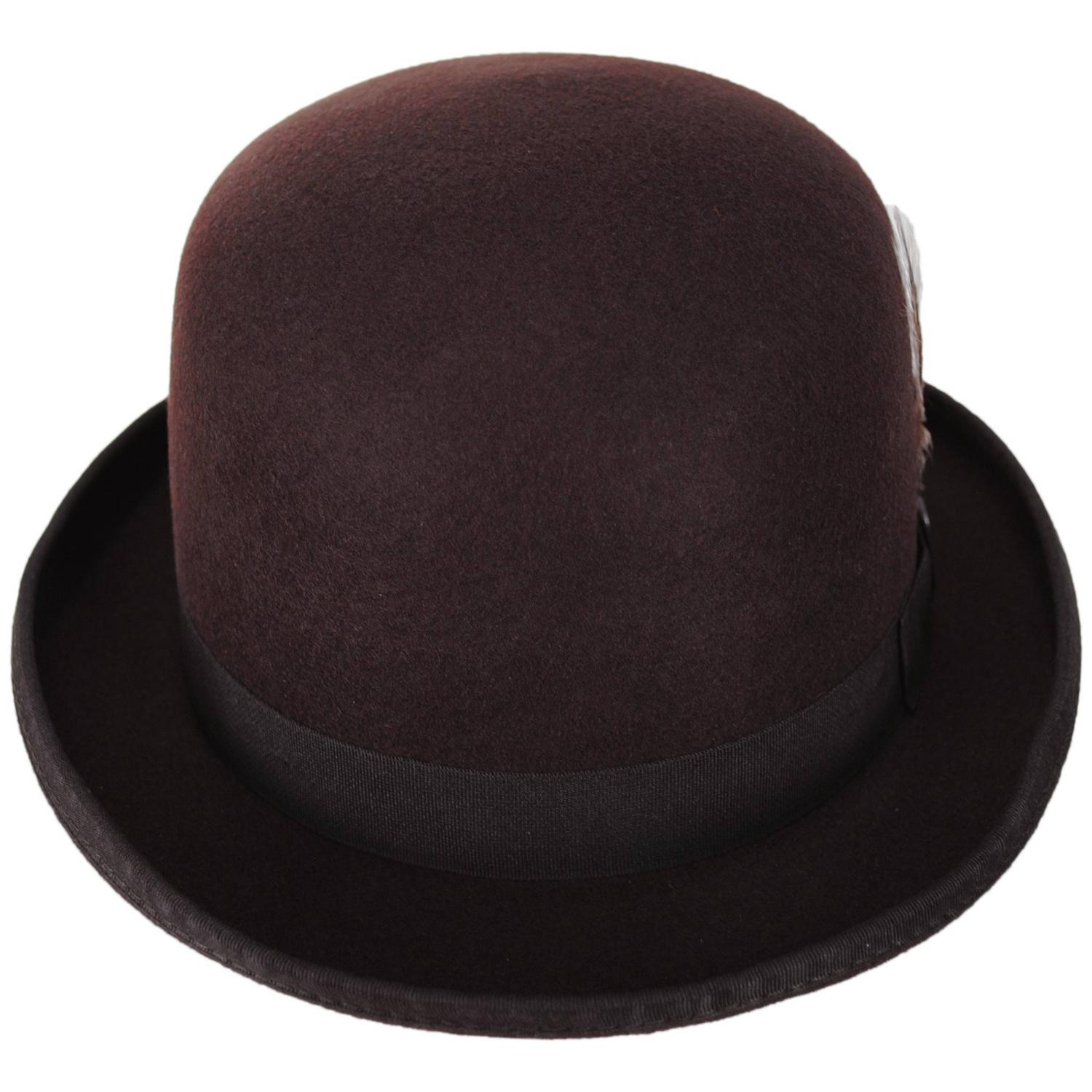 Jaxon Hats | English Wool Felt Bowler Hat | 132055 | front | BROWN