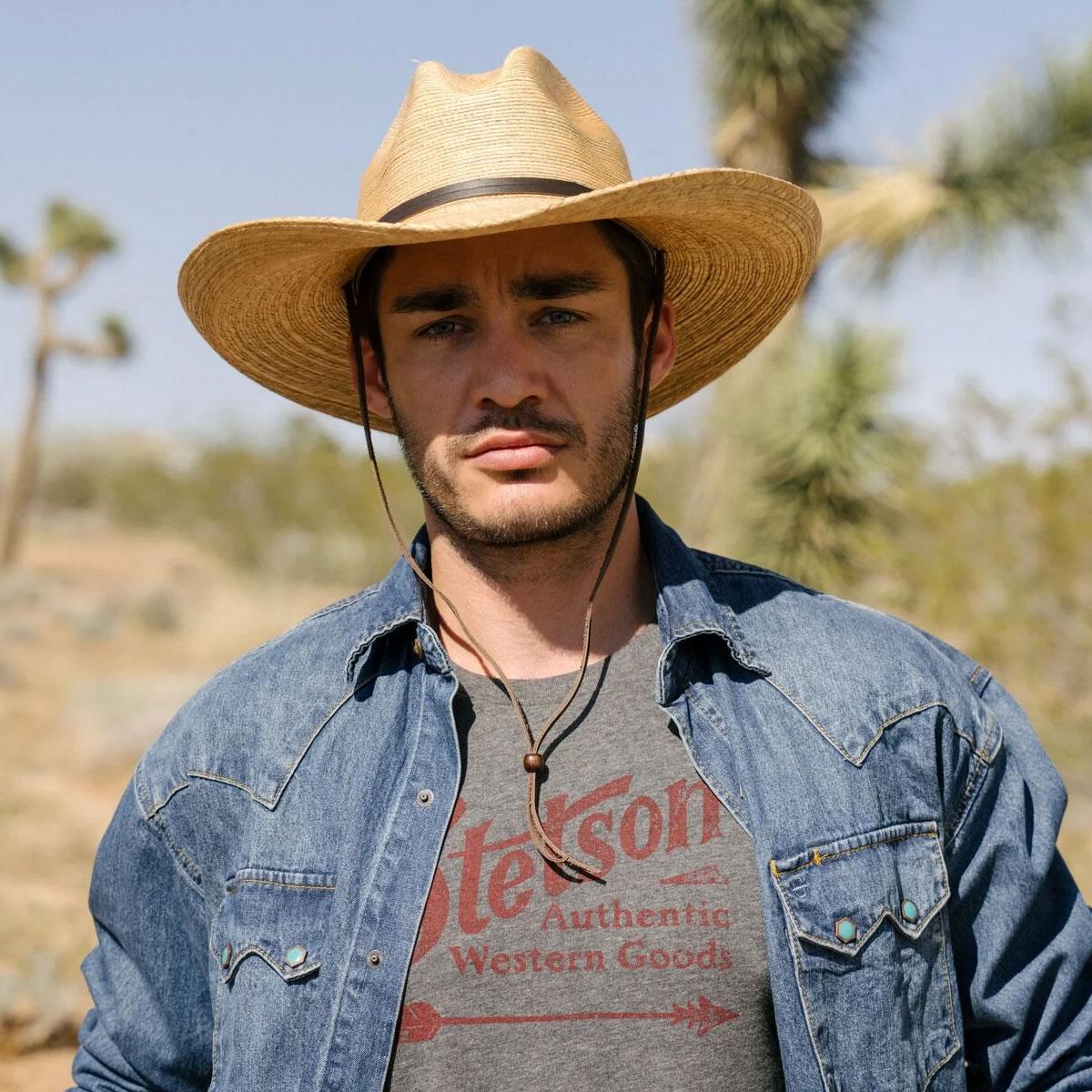 Stetson | Bryce Palm Leaf Straw Gus Western Hat | 126936 | lsmone | NATURAL