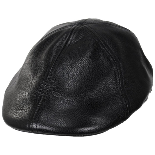 Scala | Lamarck Leather Duckbill Ivy Cap | 160167 | lead | BLACK