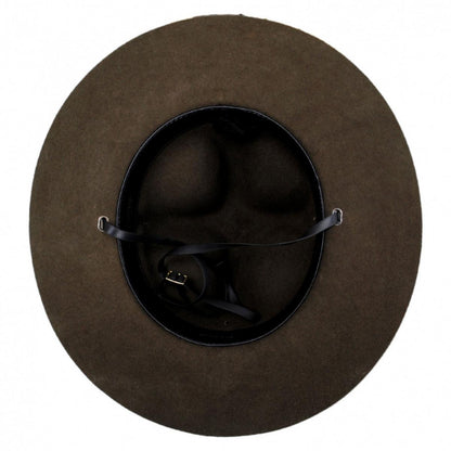 Scala | Wool Campaign Hat with Adjustable Chin Strap | 190121 | under | OLIVE
