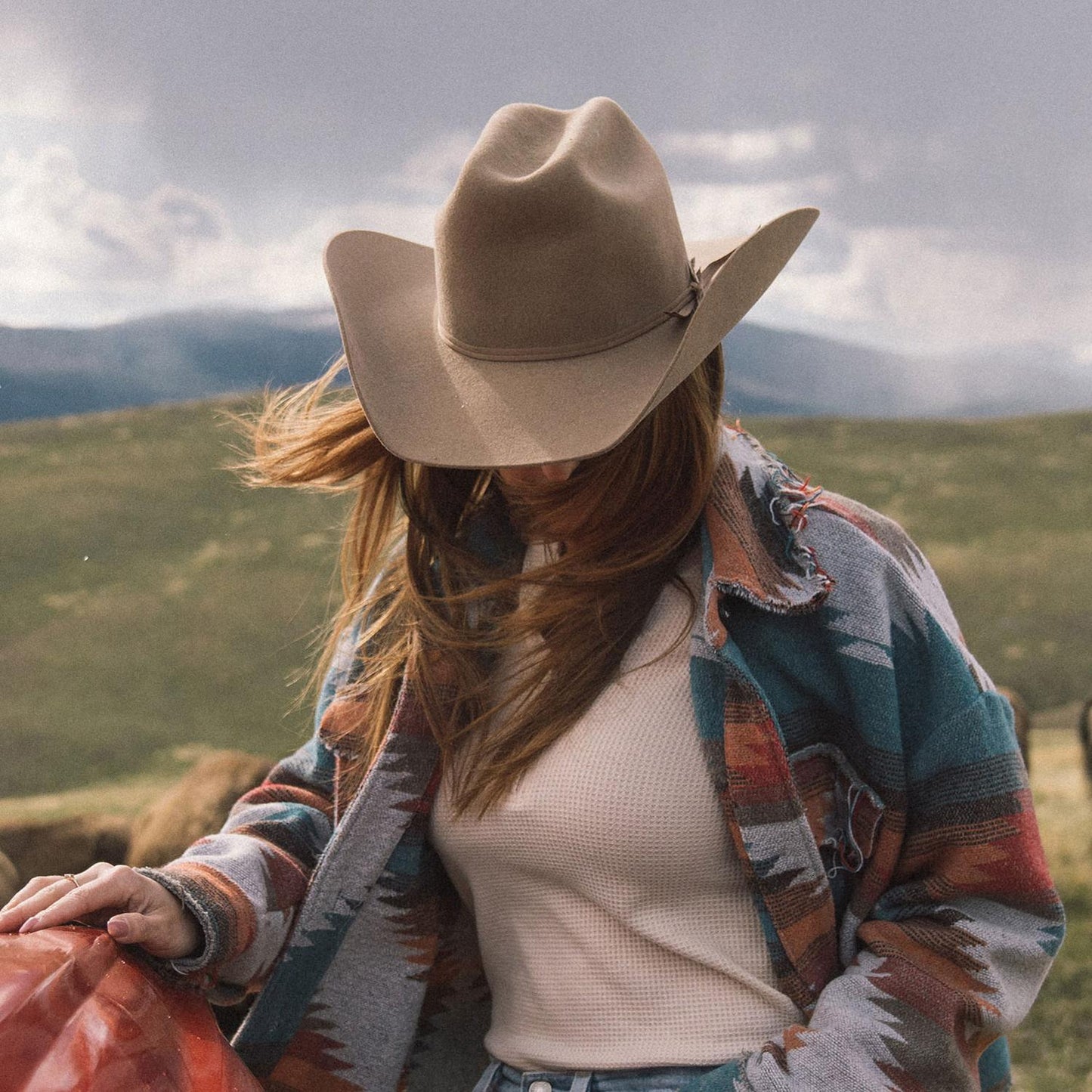 Seager | Longhorn Wool Felt Western Hat | 136404 | lsfone | STONE