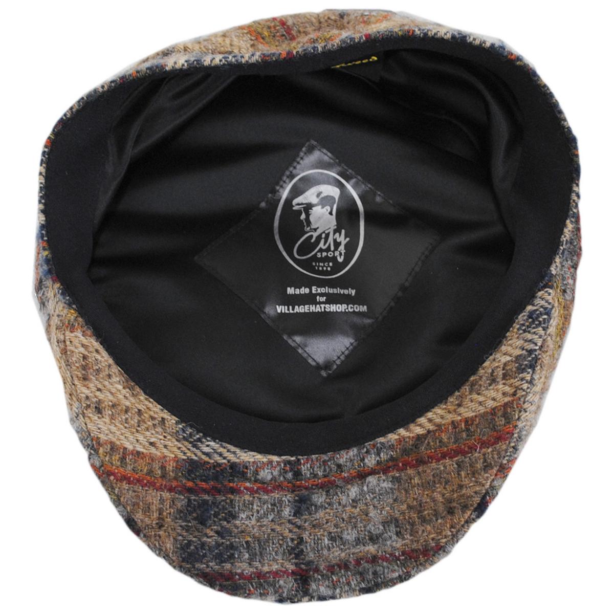 City Sport Caps | Donegal Tweed Wool Plaid Mix Ivy Cap | 175068 | under | BROWN/GREY