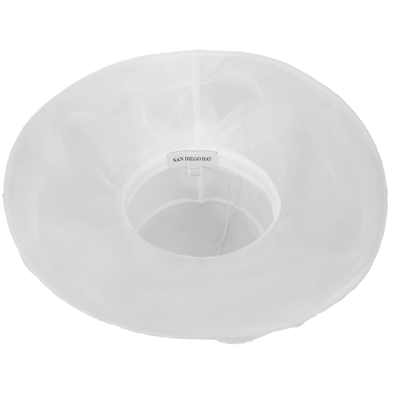 San Diego Hat Company | Organza Pearl Boater Dress Hat | 121052 | under | WHITE