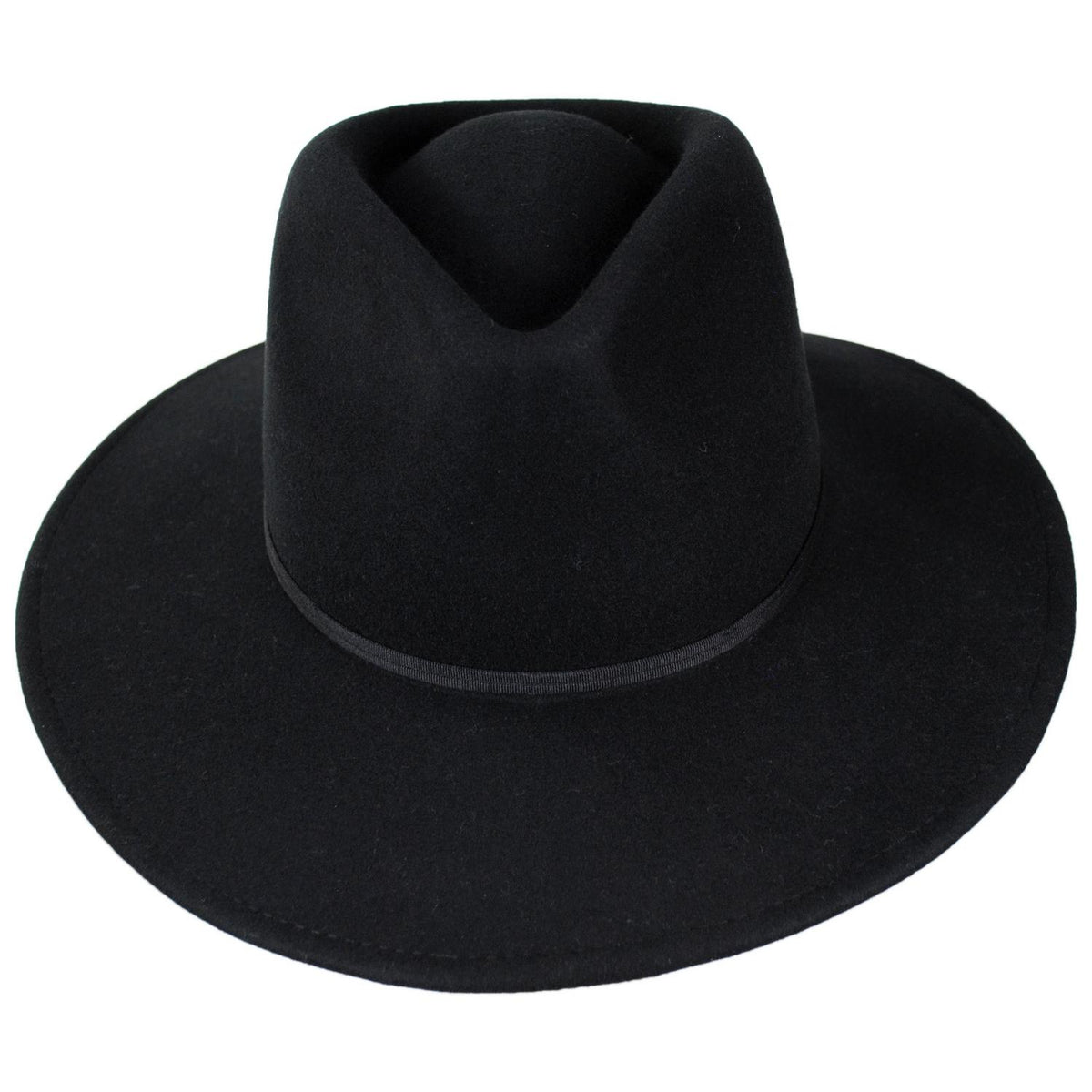 BRIXTON HATS | Juniper Packable Wool Felt Fedora Hat | 123935 | front | BLACK