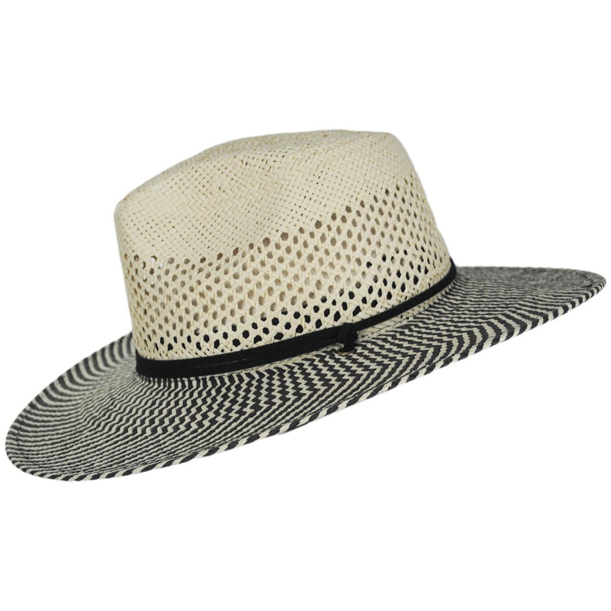 Jeanne Simmons | Chevron Toyo Straw Aussie Fedora Hat | 101700 | profile | BLACK