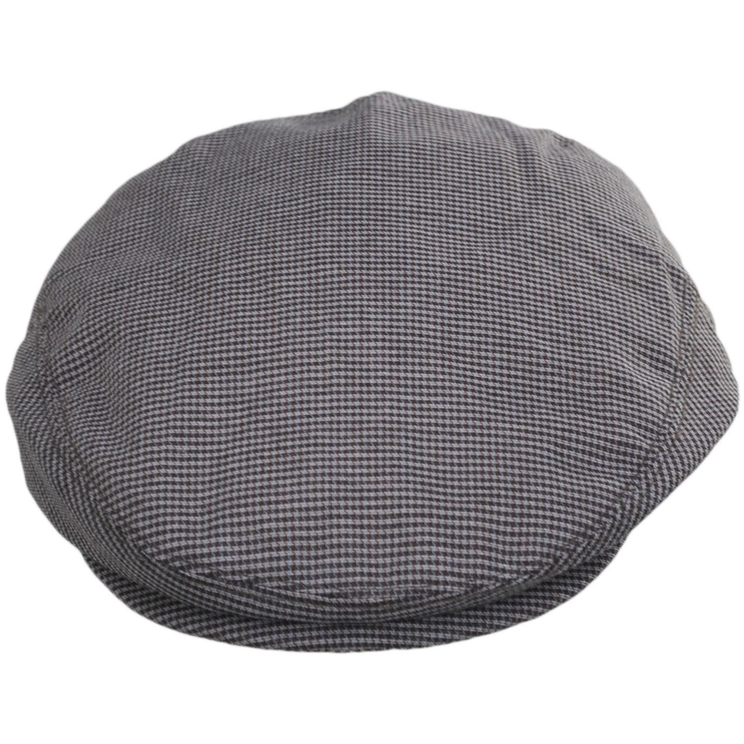 Baskerville Hat Company | Talbot Cotton Micro Houndstooth Ivy Cap | 167676 | front | CHARCOAL