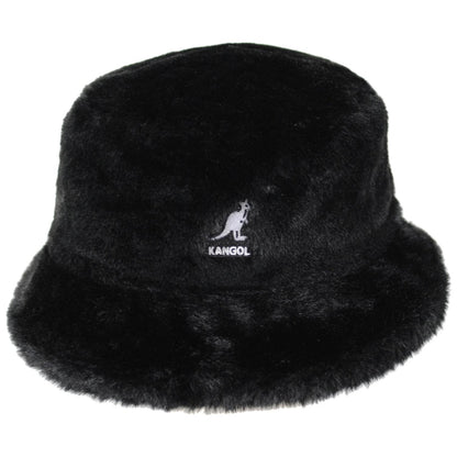 Kangol | Faux Fur Bucket Hat | 185769 | front | SOLID BLACK