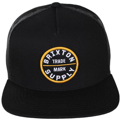 BRIXTON HATS | Oath Trucker Snapback Baseball Cap | 201704 | front | BLACK/BLACK