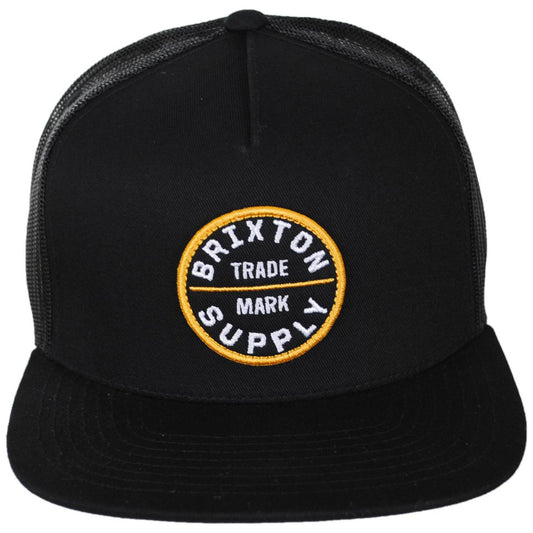 BRIXTON HATS | Oath Trucker Snapback Baseball Cap | 201704 | front | BLACK/BLACK