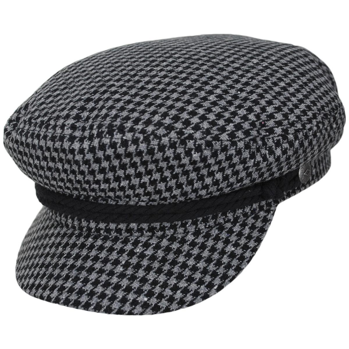 BRIXTON HATS | Houndstooth Tweed Fabric Fiddler Cap - Dusk/Black | 181301DB | lead | DUSK/BLACK