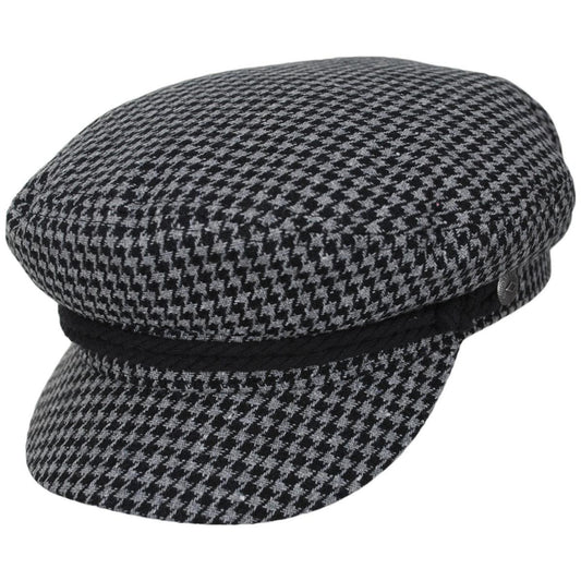 BRIXTON HATS | Houndstooth Tweed Fabric Fiddler Cap - Dusk/Black | 181301DB | lead | DUSK/BLACK