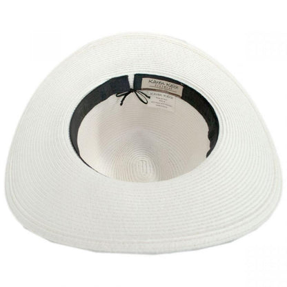 Karen Keith | Horizon Toyo Braid Straw Fedora Hat | 102216 | under | WHITE