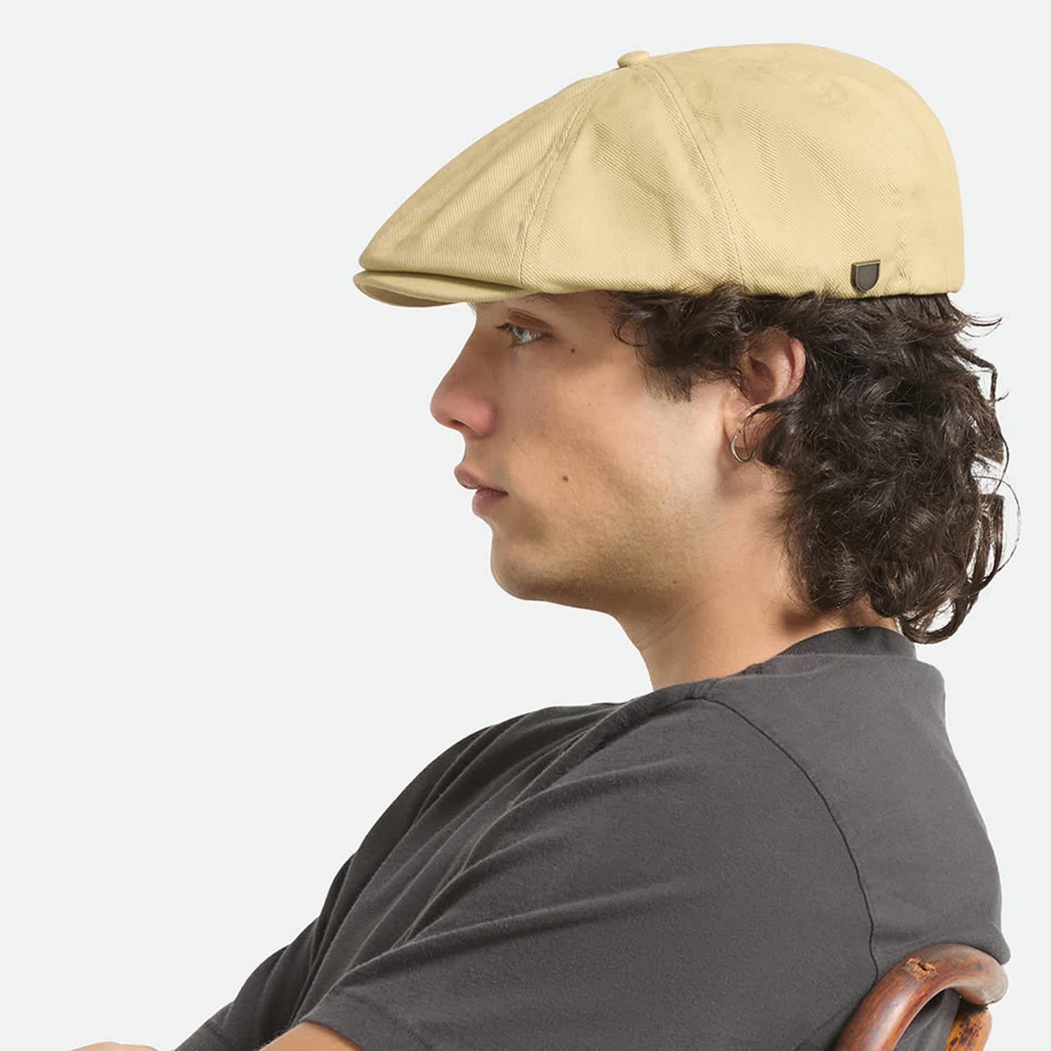 BRIXTON HATS | Brood Washed Cotton Twill Lightweight Newsboy Cap | 161578 | lsmtwo | WASHED KHAKI