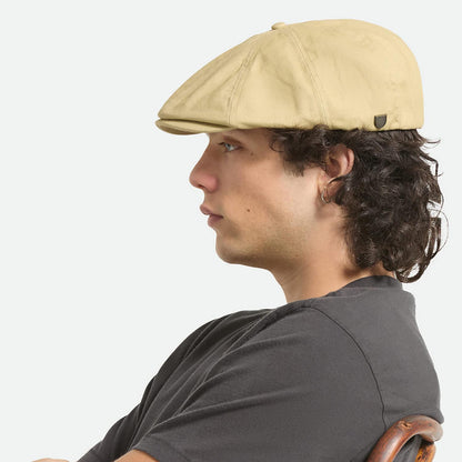 BRIXTON HATS | Brood Washed Cotton Twill Lightweight Newsboy Cap | 161578 | lsmtwo | WASHED KHAKI