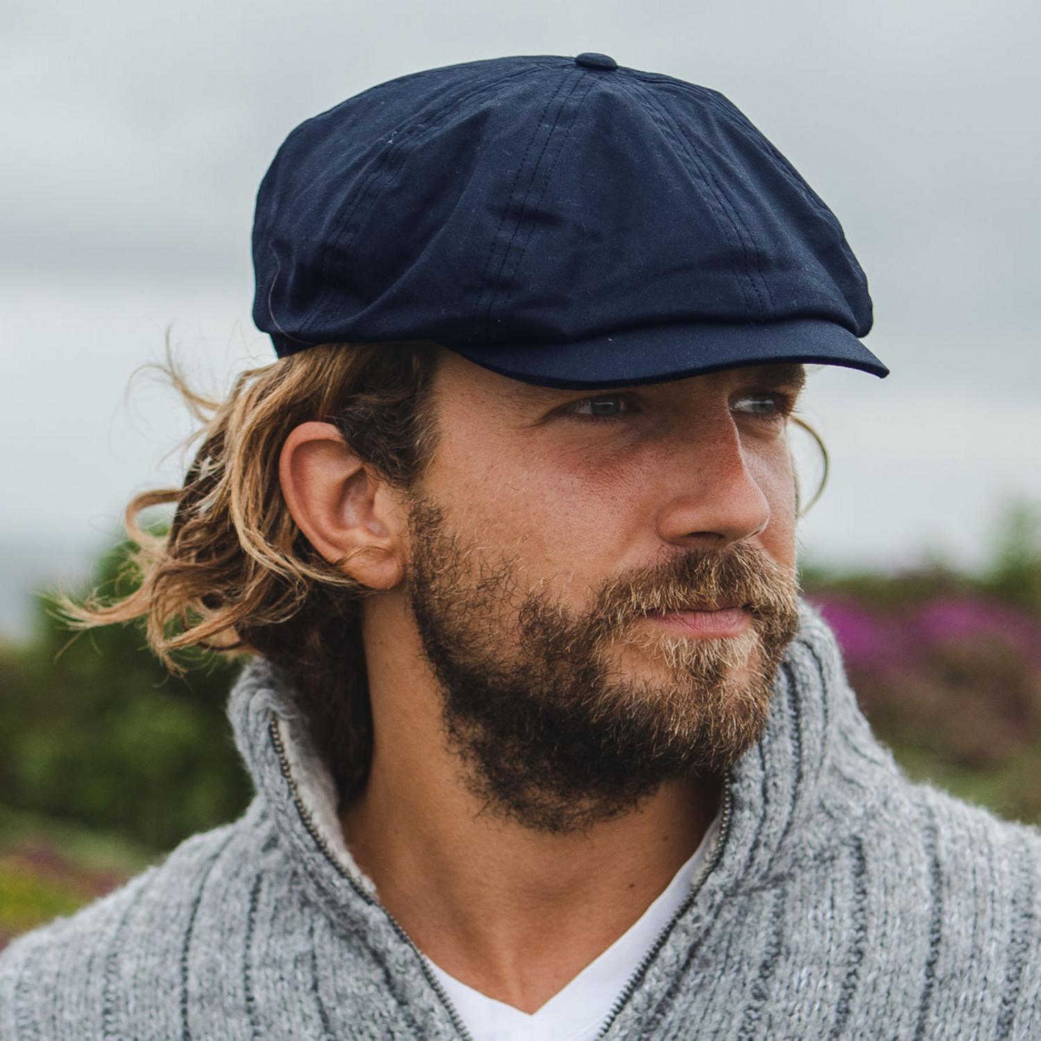 Jaxon & James | British Millerain Wax Cotton Newsboy Cap | 170010 | lsmone | NAVY BLUE