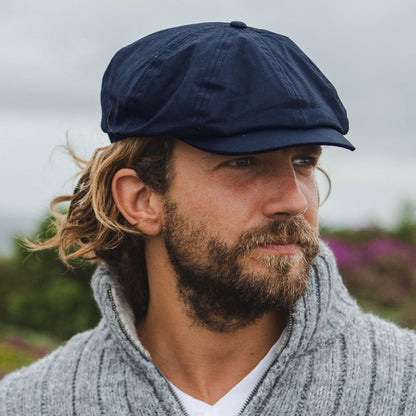 Jaxon & James | British Millerain Wax Cotton Newsboy Cap | 170010 | lsmone | NAVY BLUE
