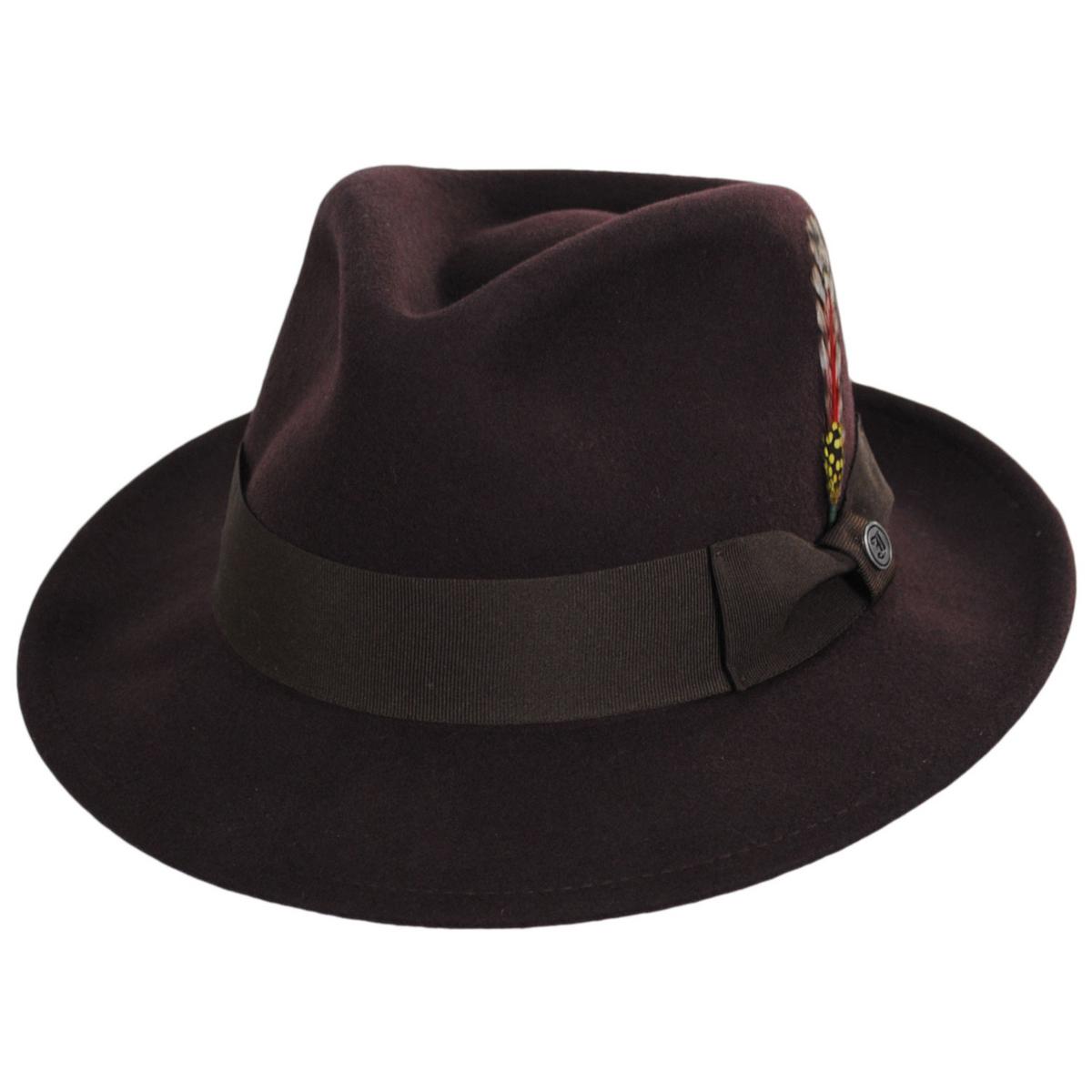 Jaxon Hats | Wholesale C-Crown Crushable Wool Felt Fedora Hat B2B Pre-Pack | B2B135003 | lead | BROWN