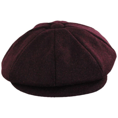 Jaxon Hats | Harlem Wool Blend Newsboy Cap | 167791 | front | BURGUNDY