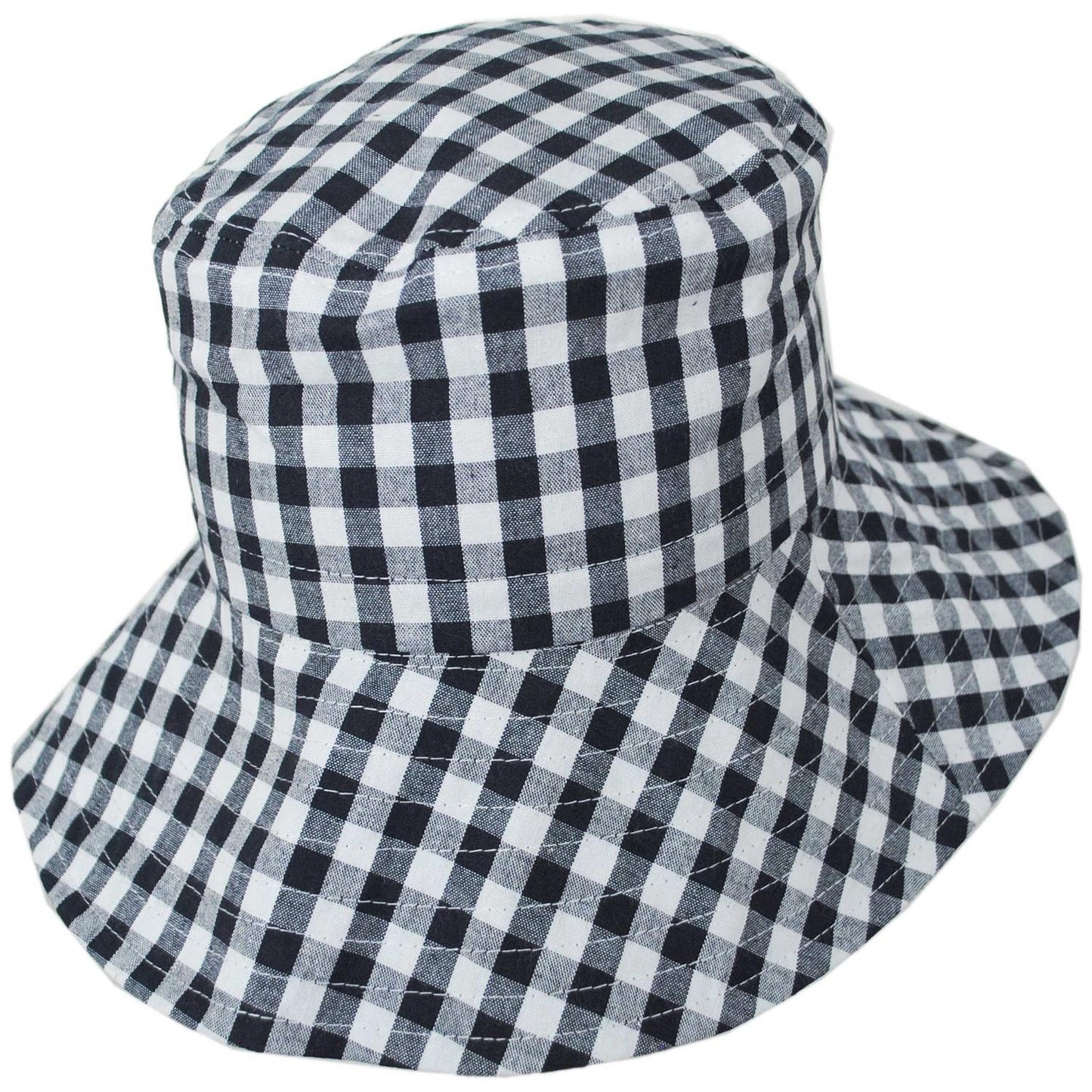 Physician Endorsed | Gingham Cotton Reversible Bucket Hat | 102648 | lead | NAVY