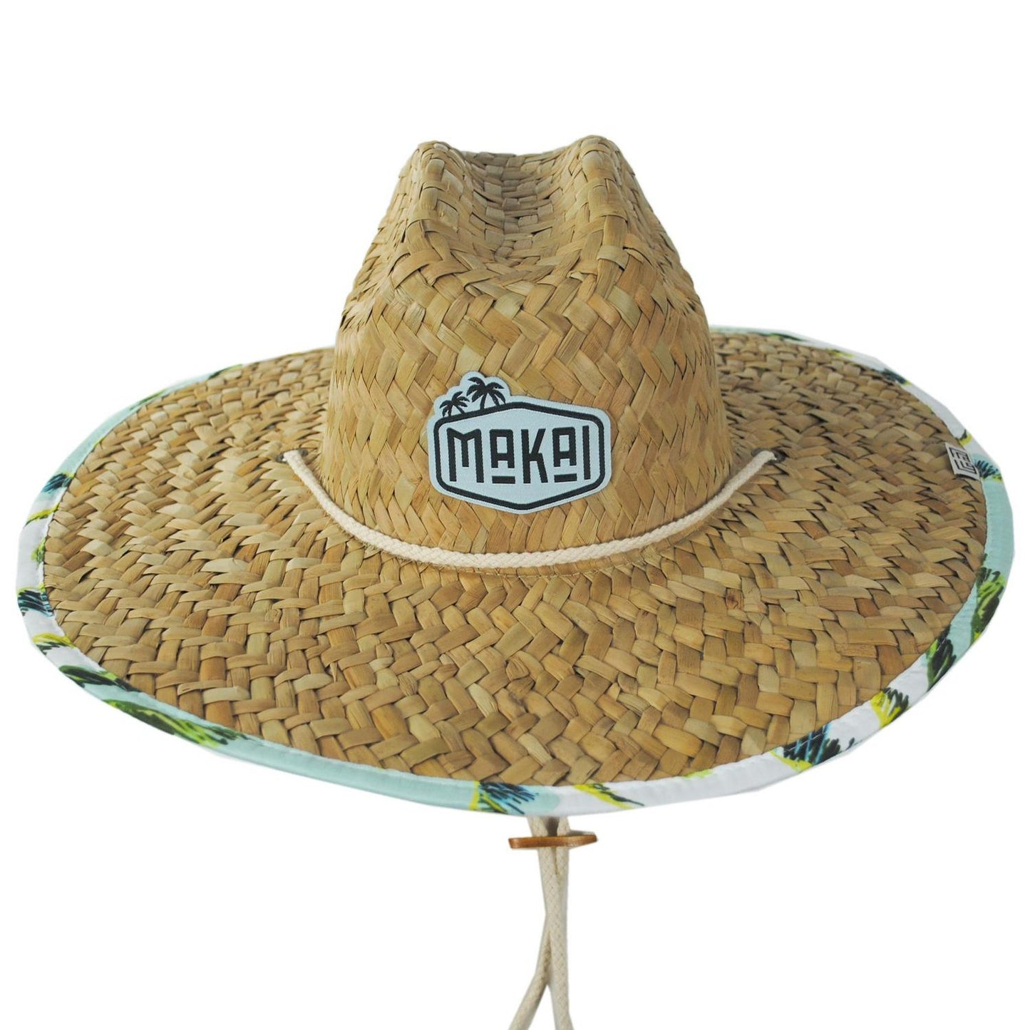Makai Hat Company | Palm Tree Artisan Rush Straw Lifeguard Hat | 129312 | front | NATURAL