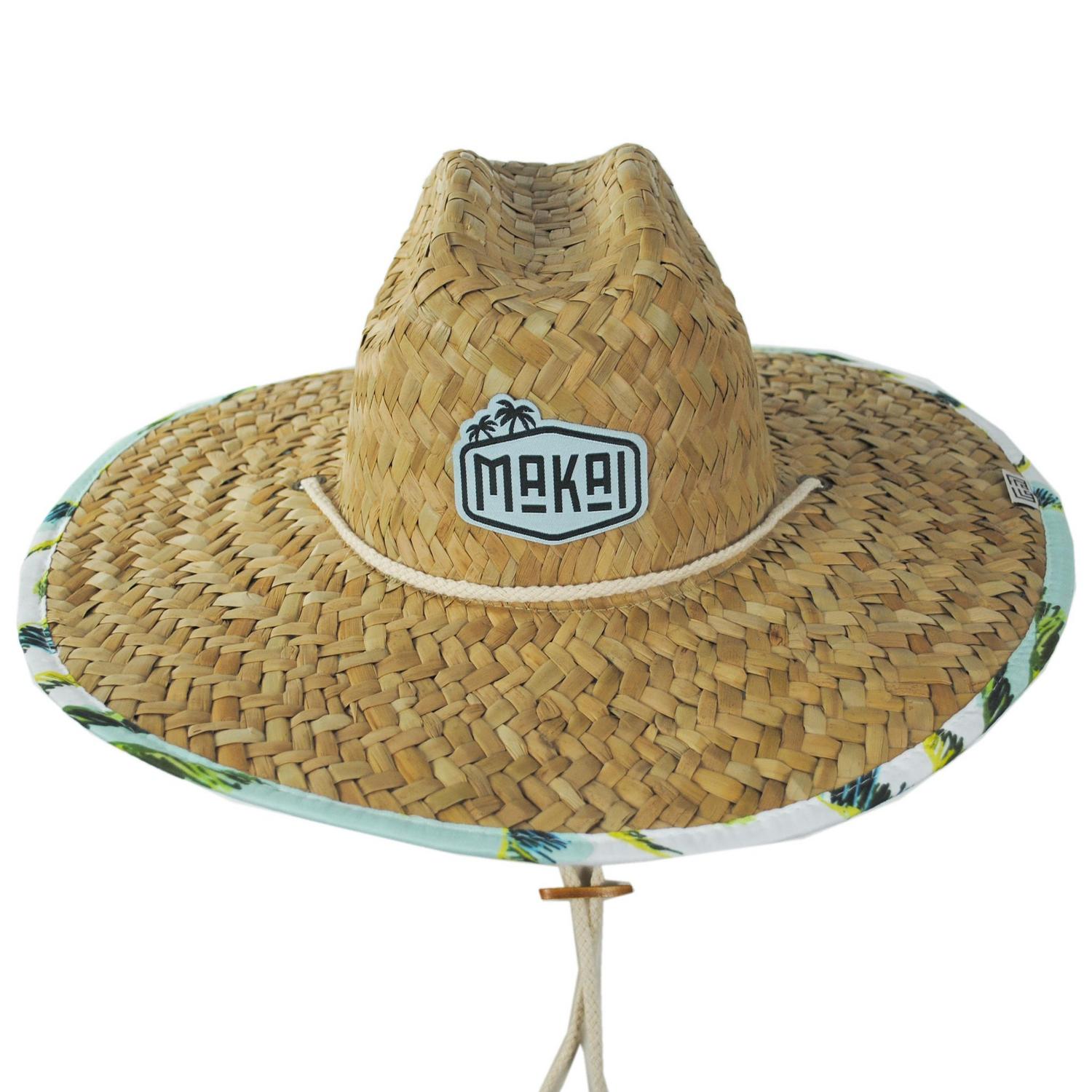 Makai Hat Company | Palm Tree Artisan Rush Straw Lifeguard Hat | 129312 | front | NATURAL
