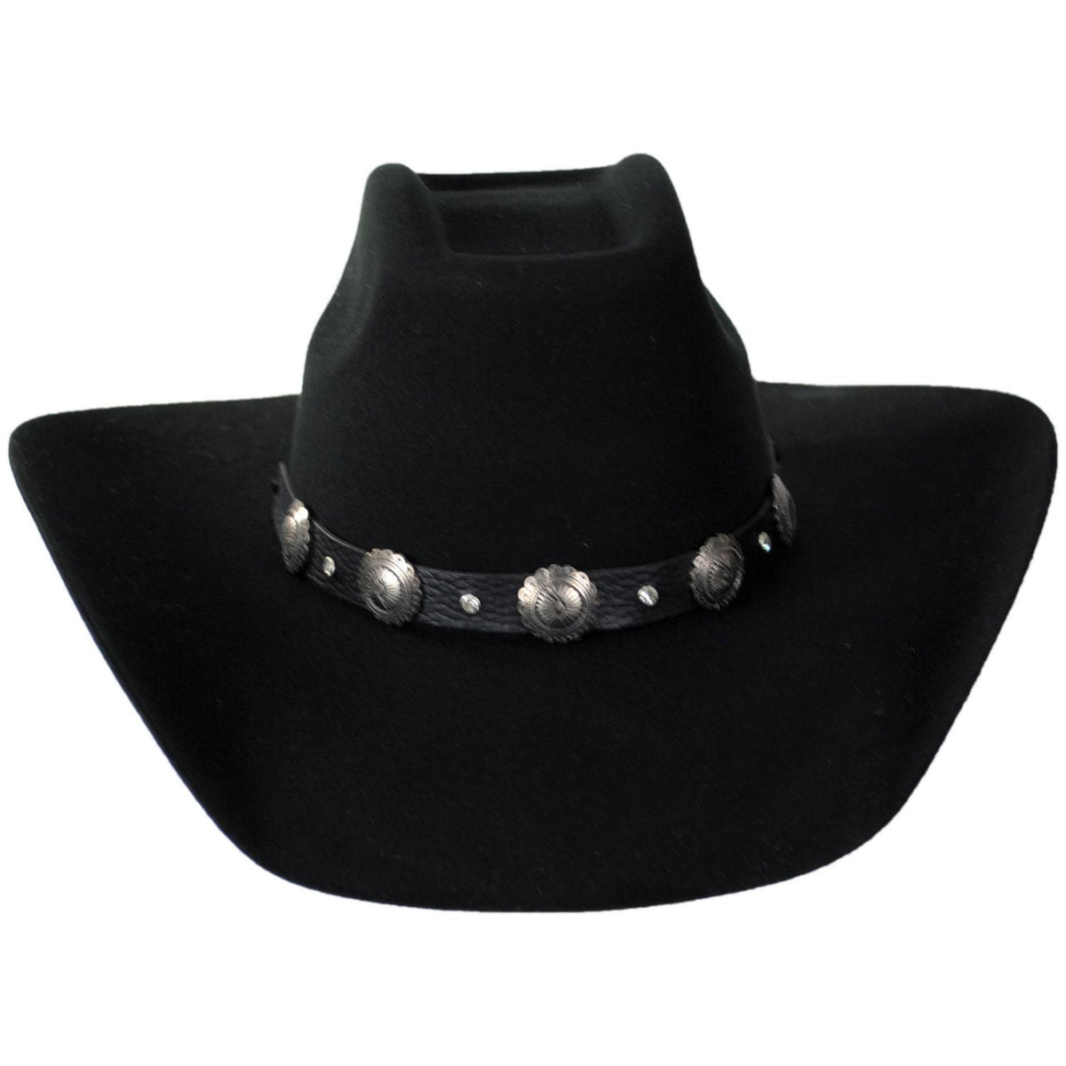 Justin Hats | Miley Wool Felt Western Hat | 136801 | front | BLACK
