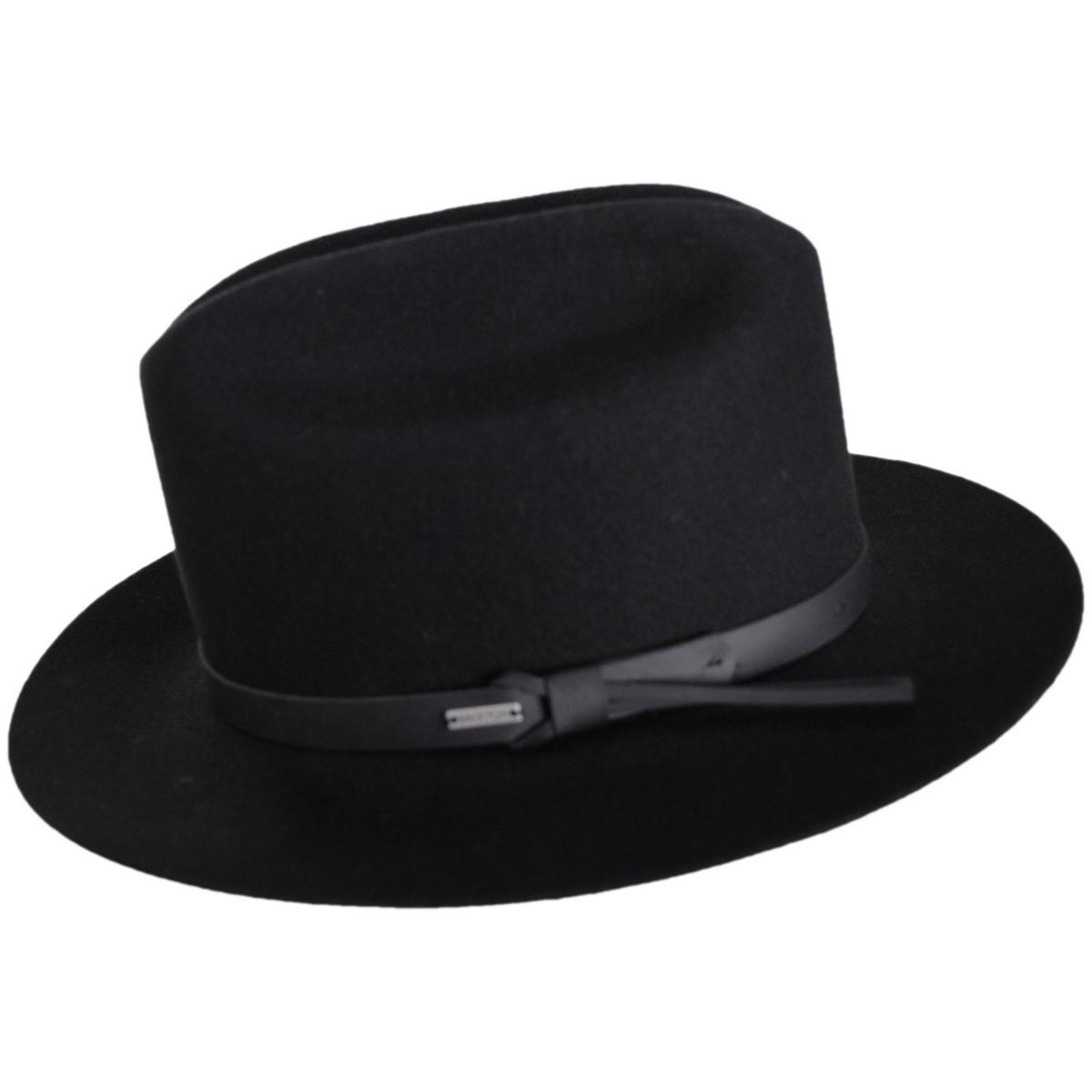 BRIXTON HATS | Hitch Ranch Wool Felt Fedora Hat | 135669 | profile | BLACK