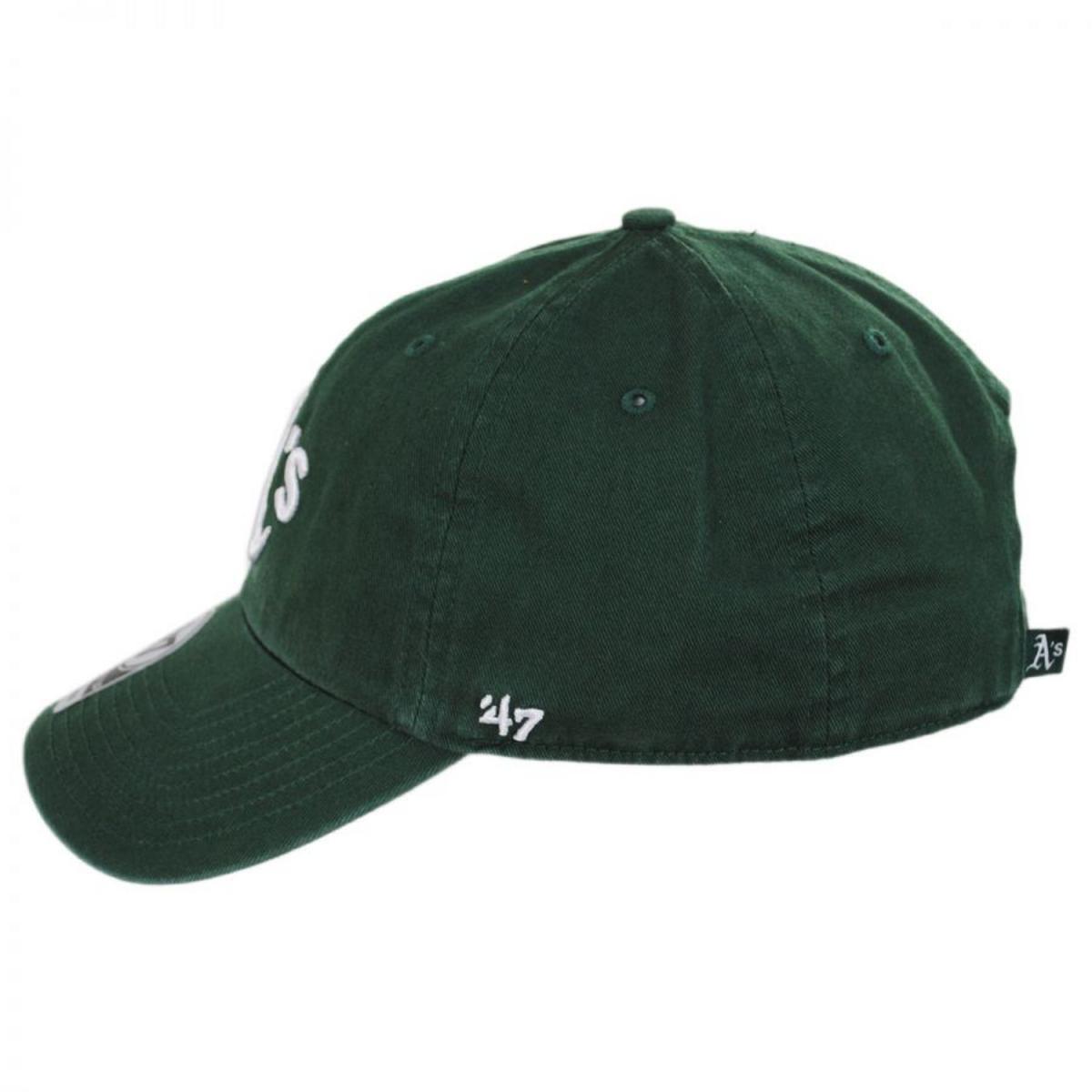 47 Brand | Oakland Athletics MLB Clean Up Strapback Baseball Cap Dad Hat | 203122 | profile | DARK GREEN