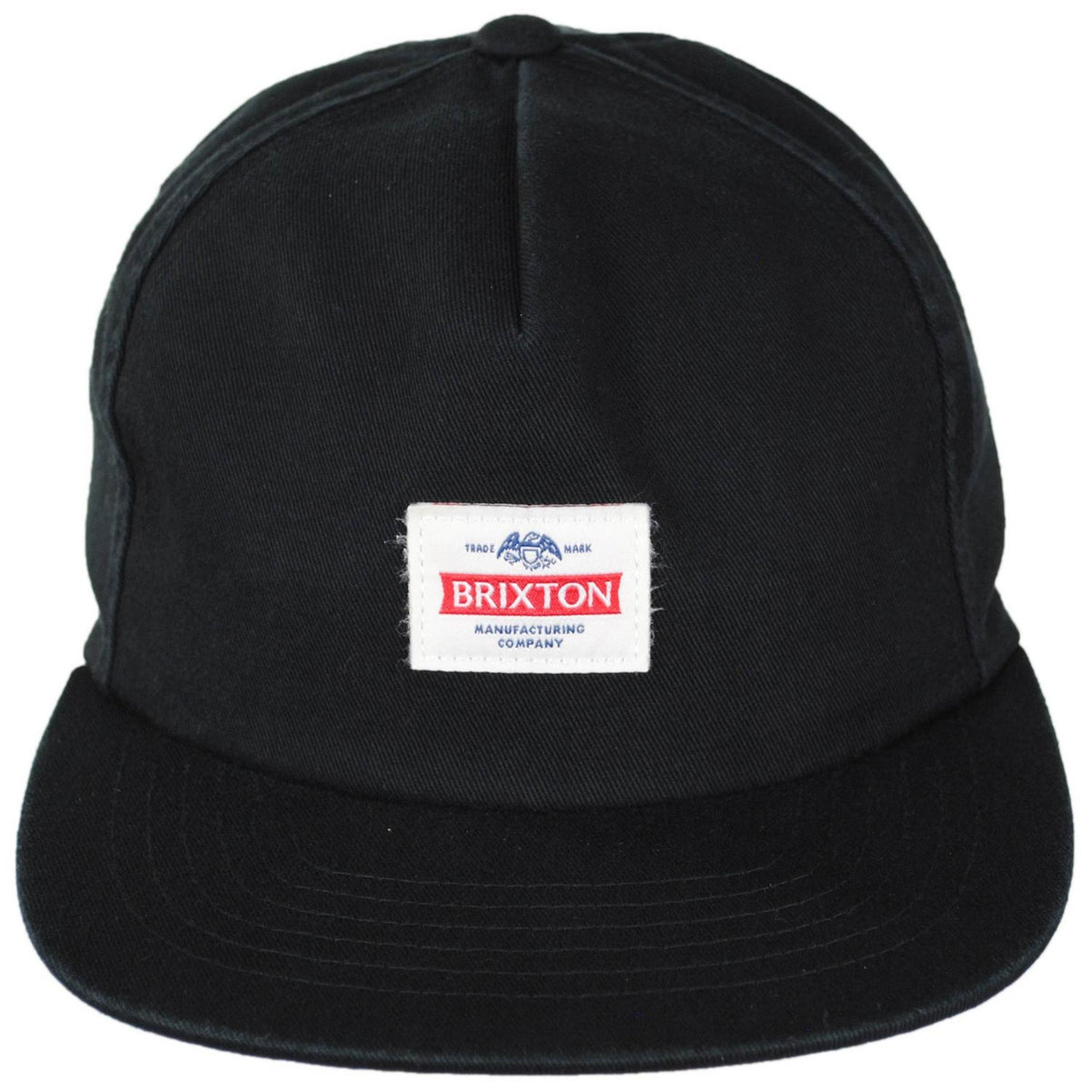 BRIXTON HATS | Trademark Cotton Snapback Baseball Cap | 201732 | front | BLACK