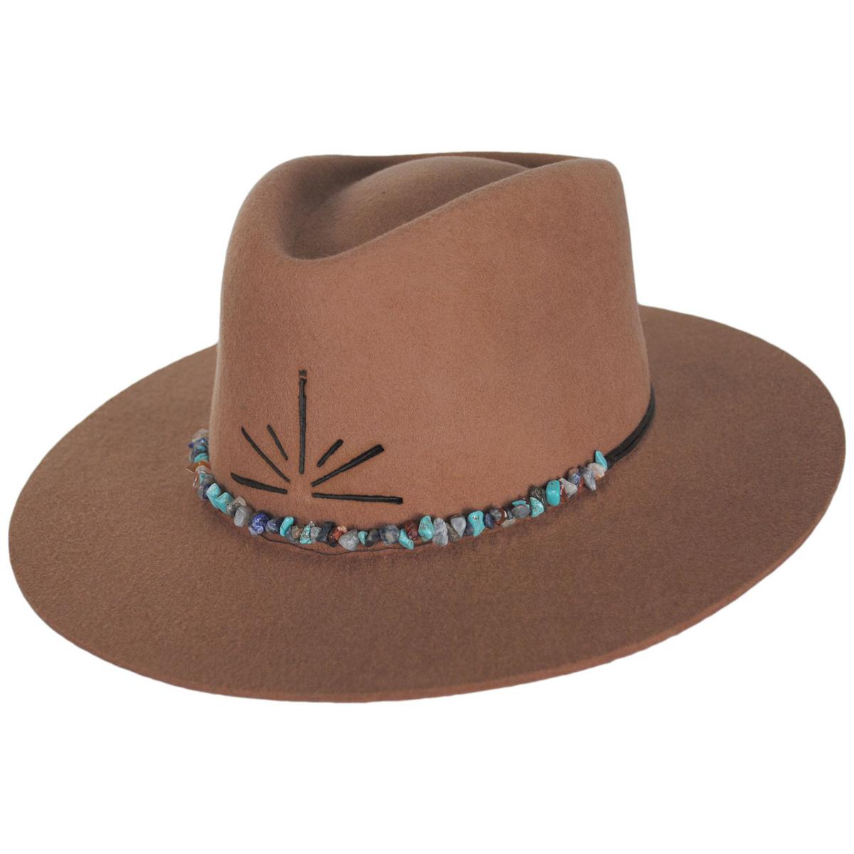 Bigalli | Inti Wool Felt Rancher Fedora Hat | 131443 | lead | CARAMEL