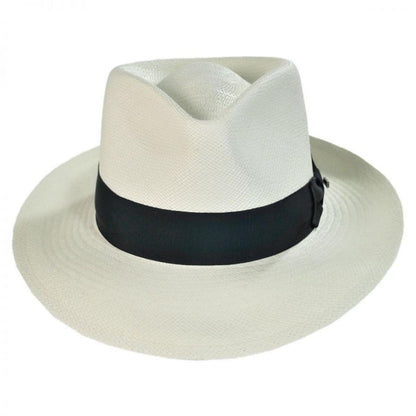 Scala | Panama Hot Springs Straw C-Crown Fedora Hat | 126122 | front | BLEACH