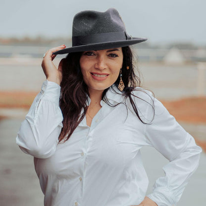 Jaxon Hats | C-Crown Crushable Wool Felt Fedora Hat | 135003 | lsftwo | GREY