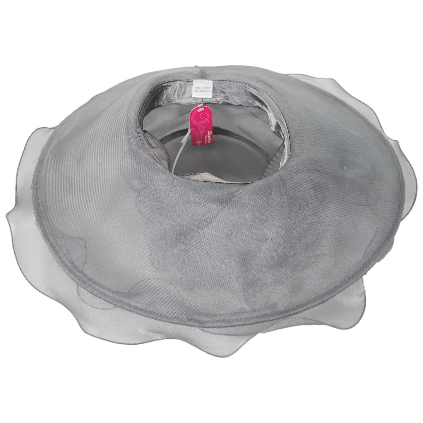 Sophia | Big Bow Organza Boater Dress Hat | 122911 | under | GREY