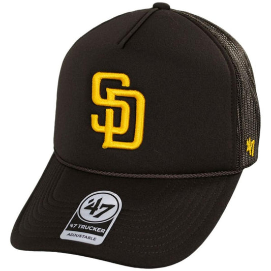 47 Brand | San Diego Padres MLB Foam Mesh Trucker Snapback Baseball Cap | 203006 | lead | BROWN